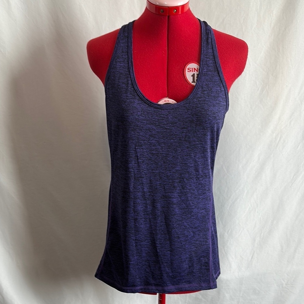 MM271 Fitted Sleeveless Blue and Gray Tank Top